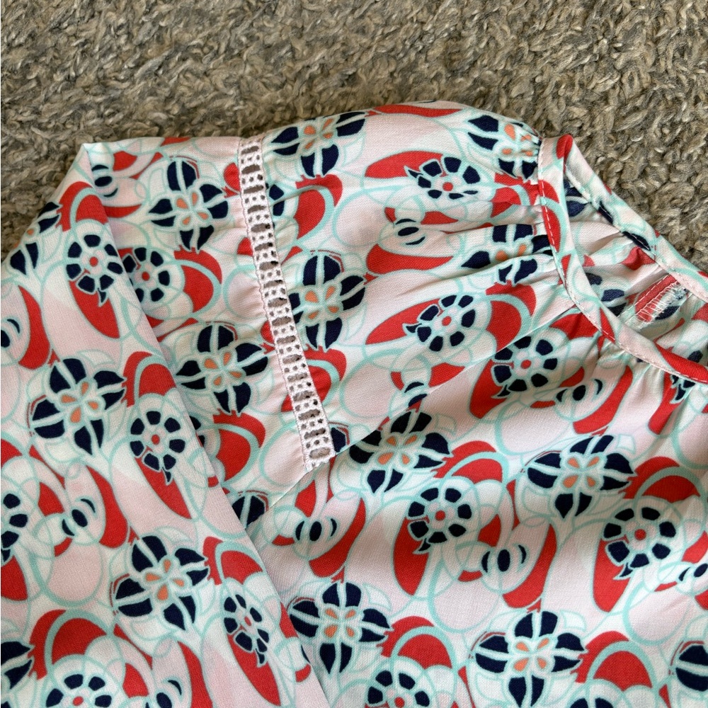 Copper Key Women's Blouse - Red, Black, and White Pattern - Picture 5 of 9